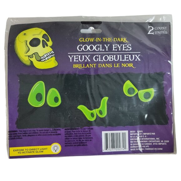 Greenbrier Halloween Glow in the Dark Googly Eyes Decor Vintage Lot of 3 NEW - Picture 3 of 7